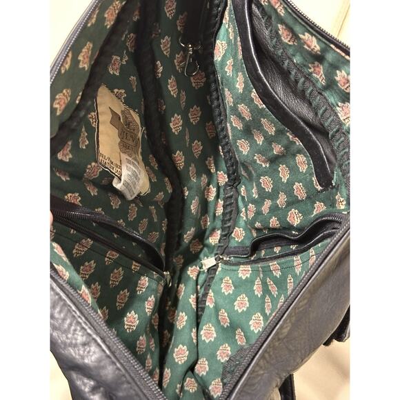 Sylvia Black Leather Vintage Healthy Sling Bag Back Bag Purse Hobo - Picture 5 of 16